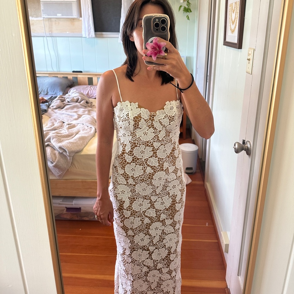 Hello Molly - White Floral Lace Dress - Picture 7 of 7